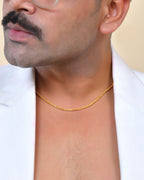 VOJ Men Gold Polished Twisted Stainless Steel Minimal Chain | Grocsy