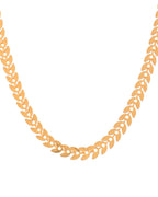 VOJ Gold Polished Filled Leaf Shaped Chain For Women | Grocsy