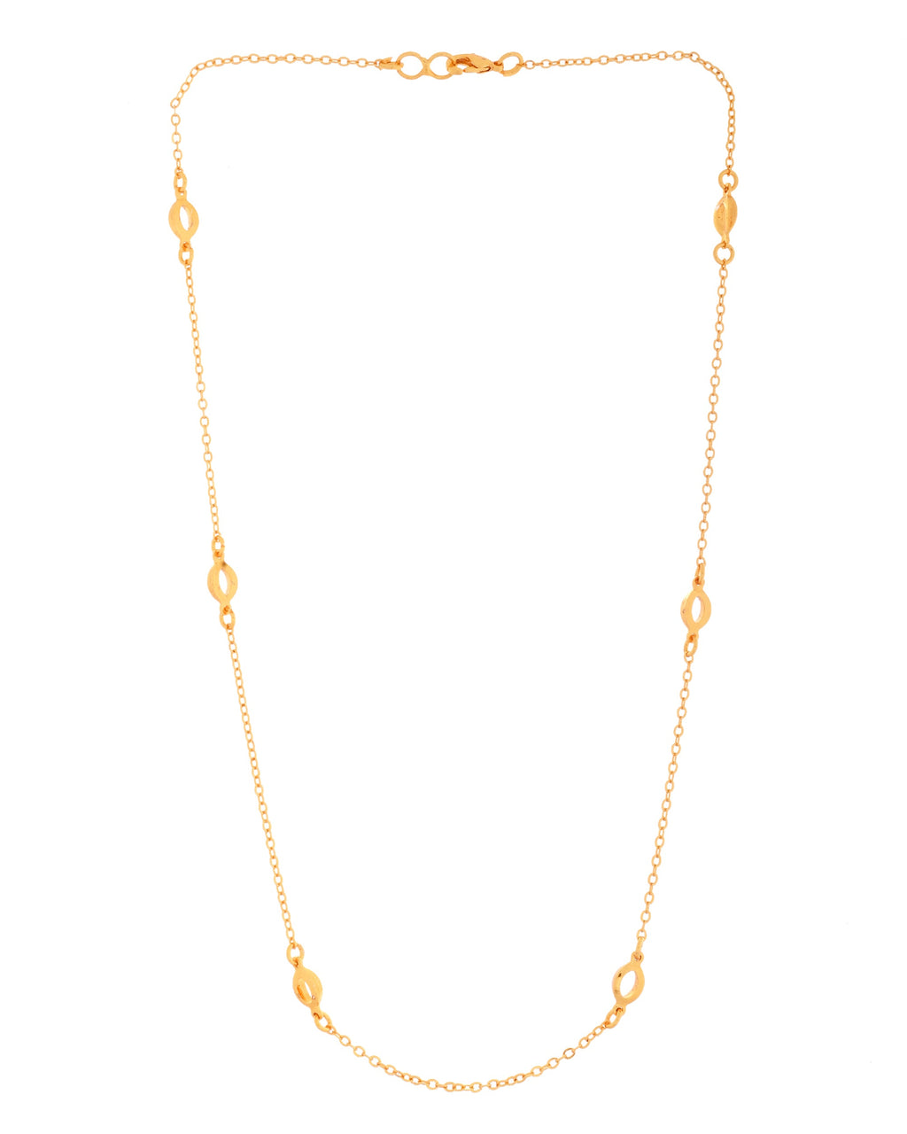 VOJ Gold Polished Minimal Designer Chain For Women | Grocsy