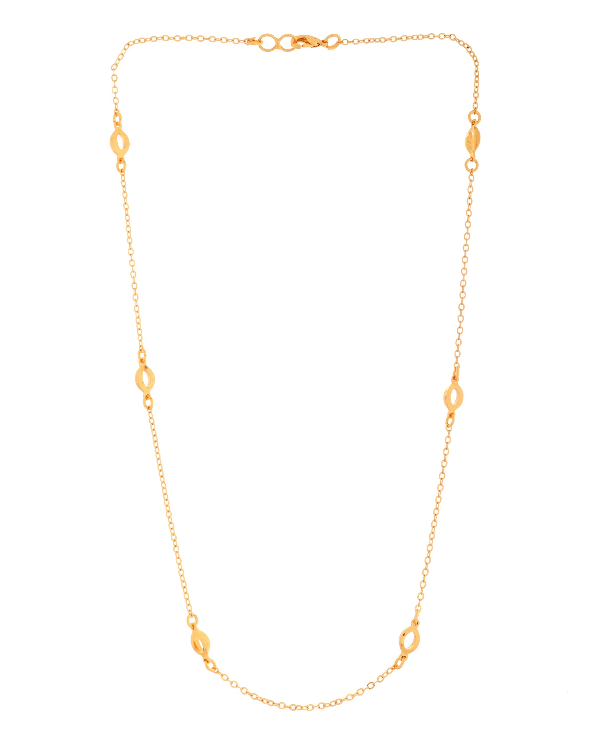 VOJ Gold Polished Minimal Designer Chain For Women | Grocsy