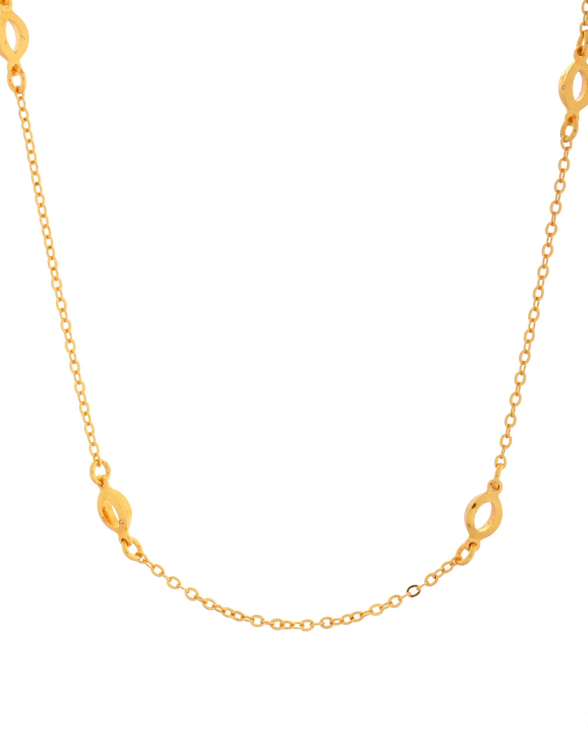 VOJ Gold Polished Minimal Designer Chain For Women | Grocsy