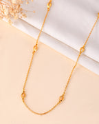 VOJ Gold Polished Minimal Designer Chain For Women | Grocsy