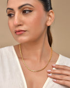VOJ Gold Polished Oval Shaped Designer Chain For Women | Grocsy