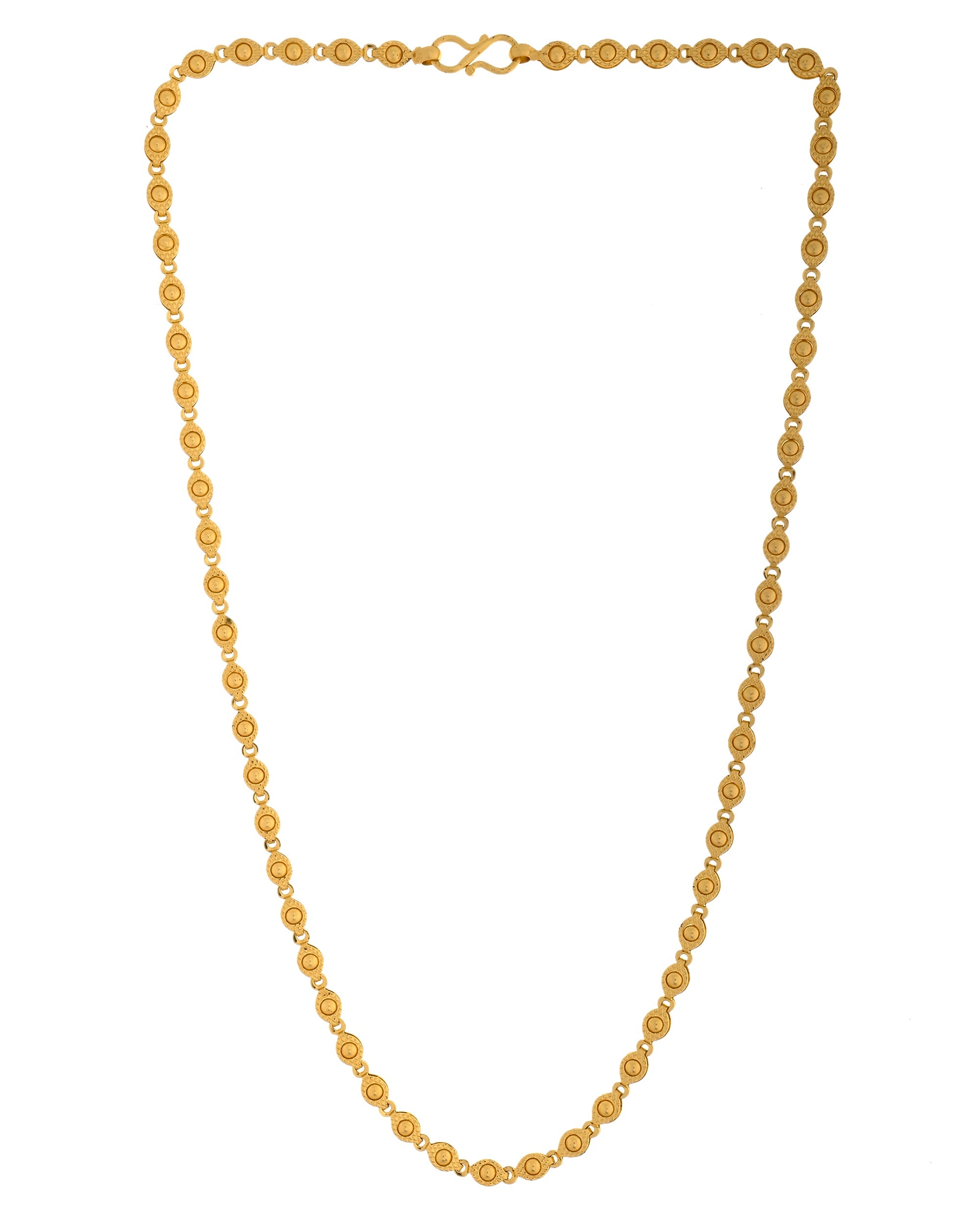 VOJ Gold Polished Oval Shaped Designer Chain For Women | Grocsy