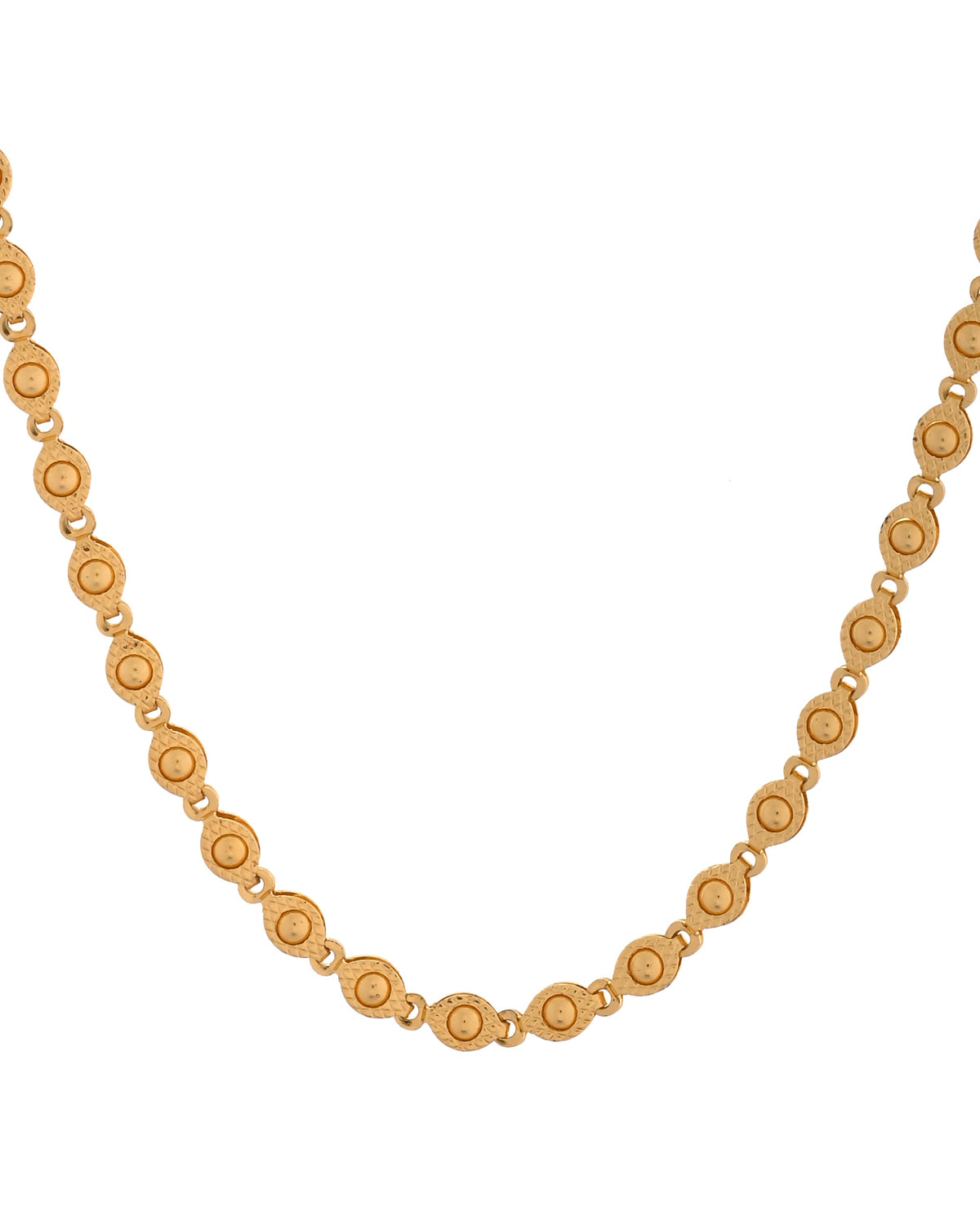 VOJ Gold Polished Oval Shaped Designer Chain For Women | Grocsy
