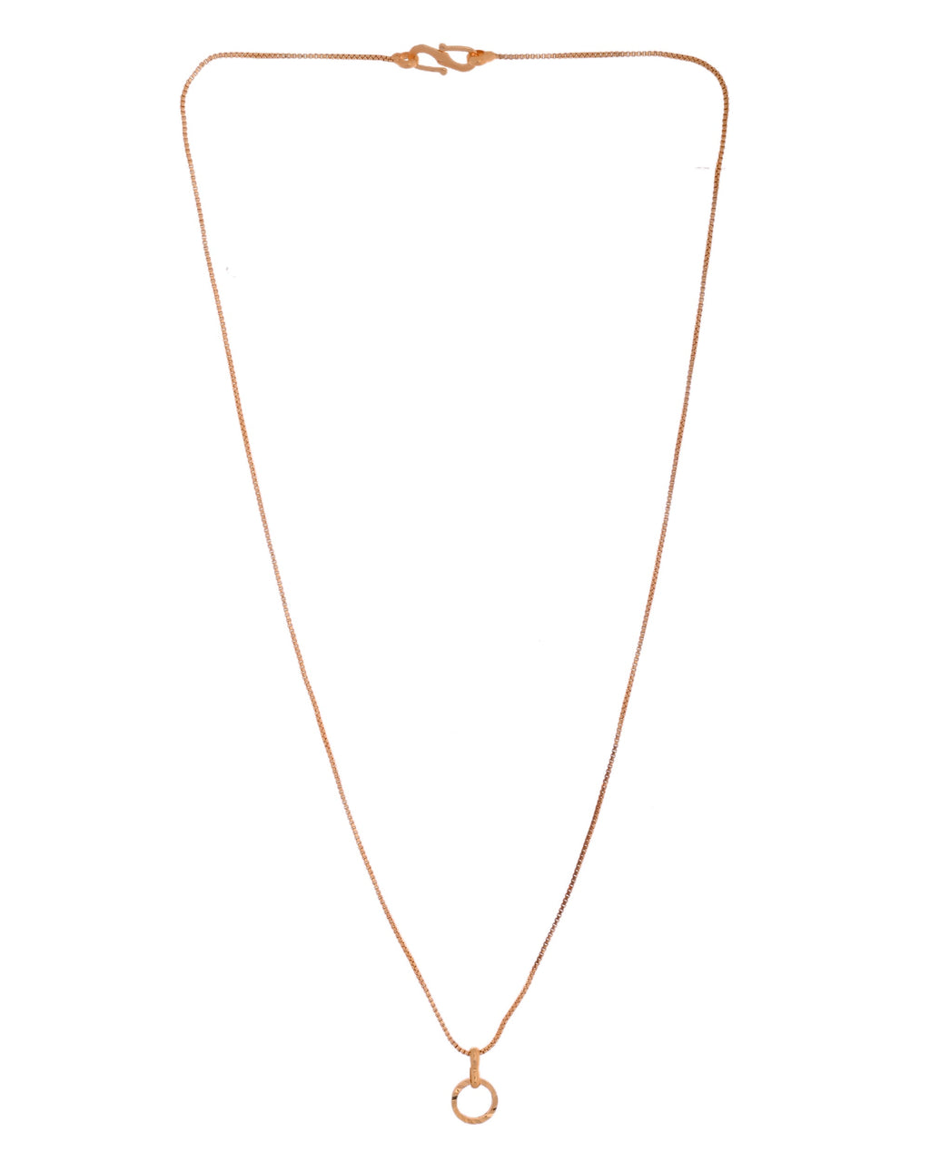 VOJ Rose Gold Polished Chain With Small Circular Pendant | Grocsy