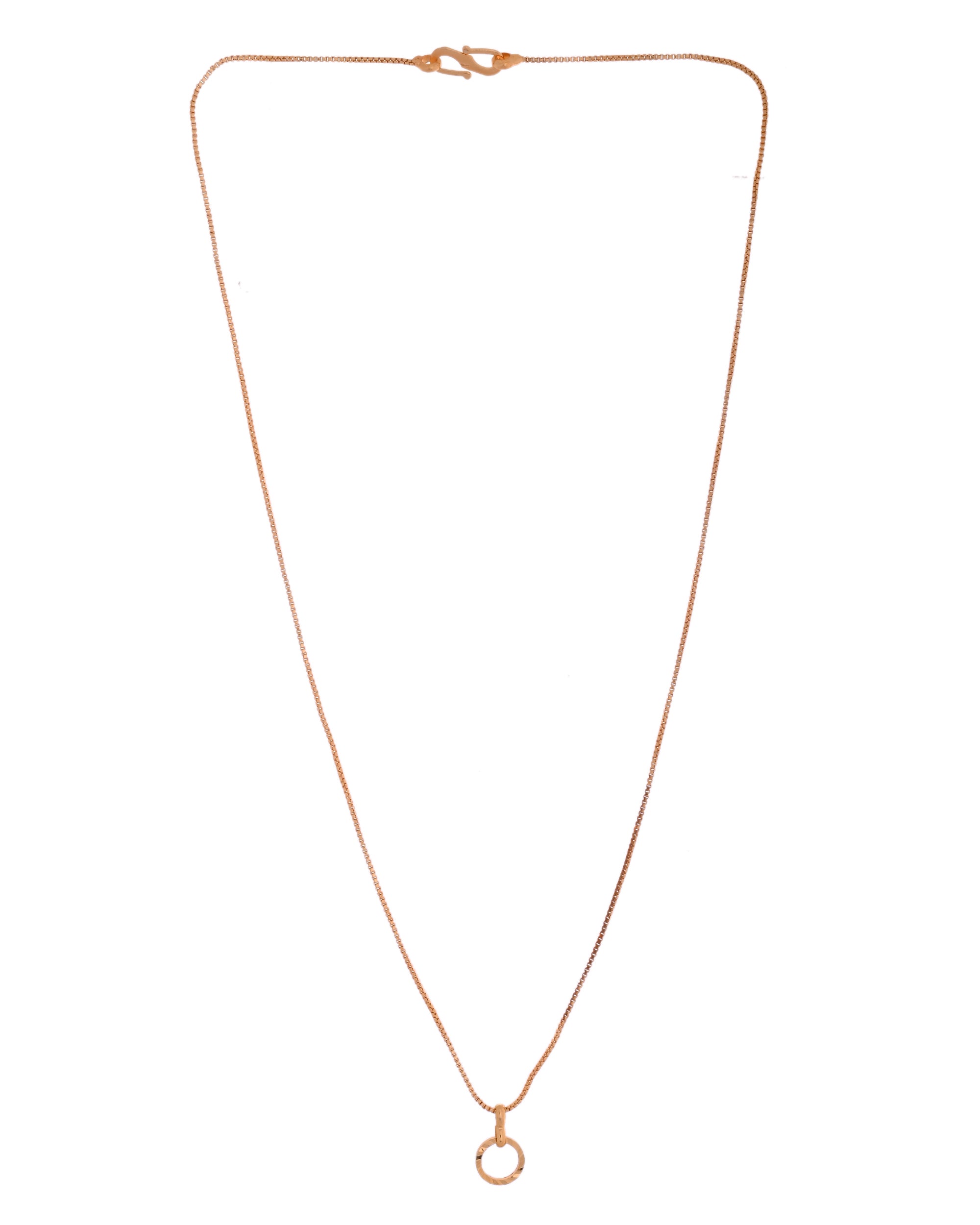 VOJ Rose Gold Polished Chain With Small Circular Pendant | Grocsy