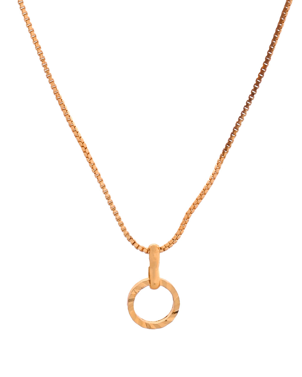VOJ Rose Gold Polished Chain With Small Circular Pendant | Grocsy