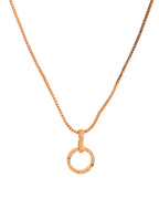 VOJ Rose Gold Polished Chain With Small Circular Pendant | Grocsy