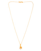 VOJ Gold Polished Chain With Fish Shaped Stone Studded Pendant | Grocsy