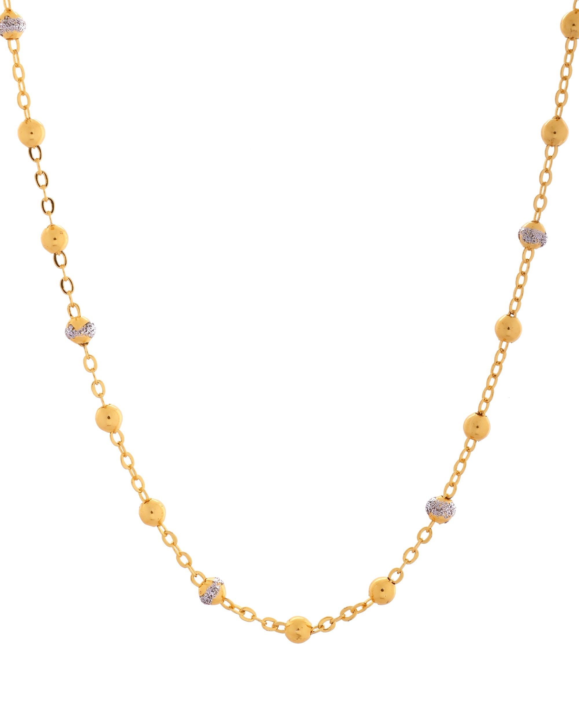 VOJ Stainless Steel Dual Toned Ball Chain For Women | Grocsy
