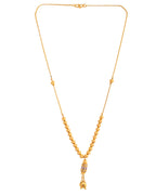 VOJ Rose Gold Polished Ad Studded Round Pendant With Chain | Grocsy