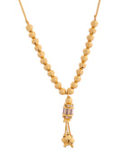 VOJ Rose Gold Polished Ad Studded Round Pendant With Chain | Grocsy