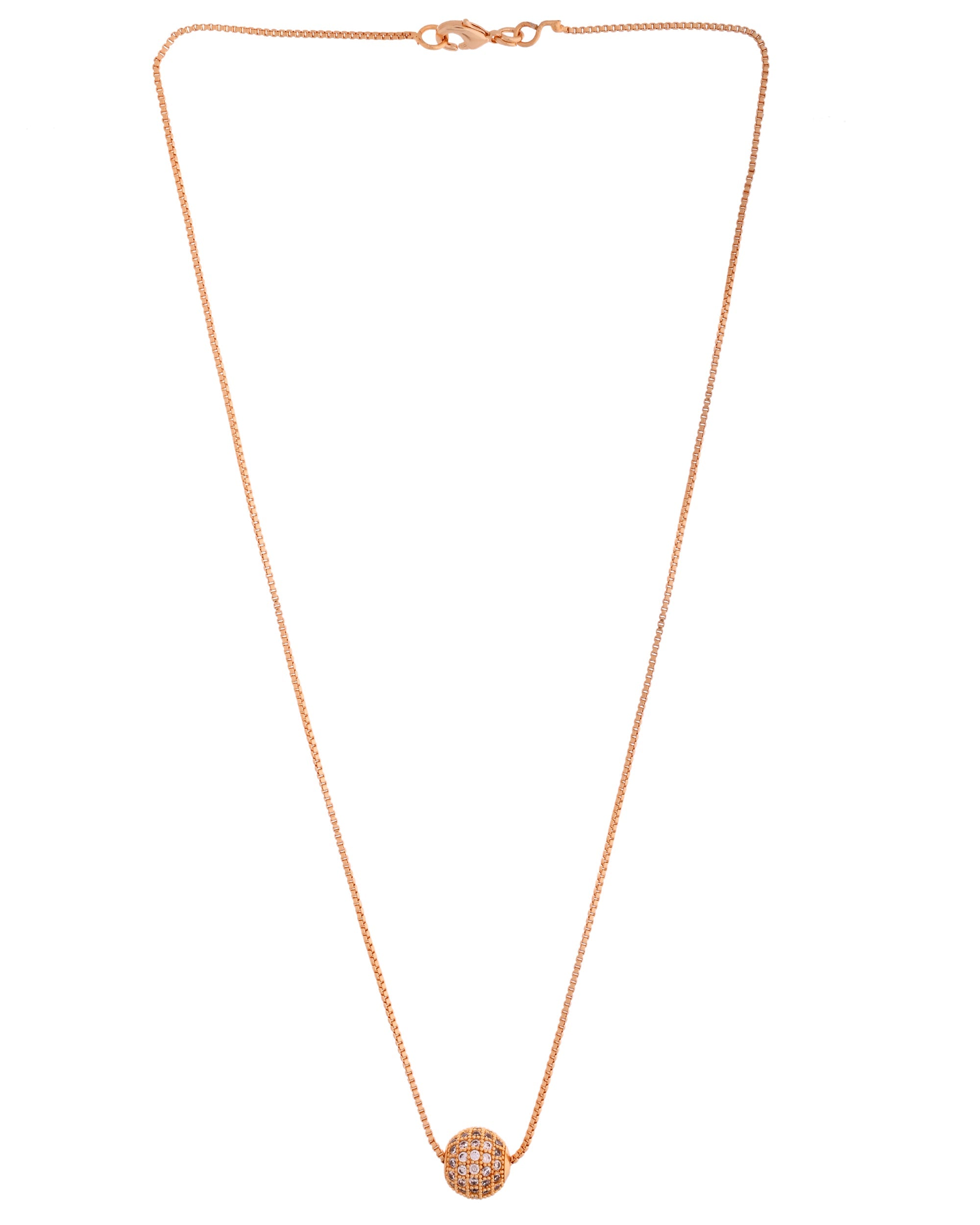 VOJ Gold Polished Women Stone Studded Designer Chain | Grocsy