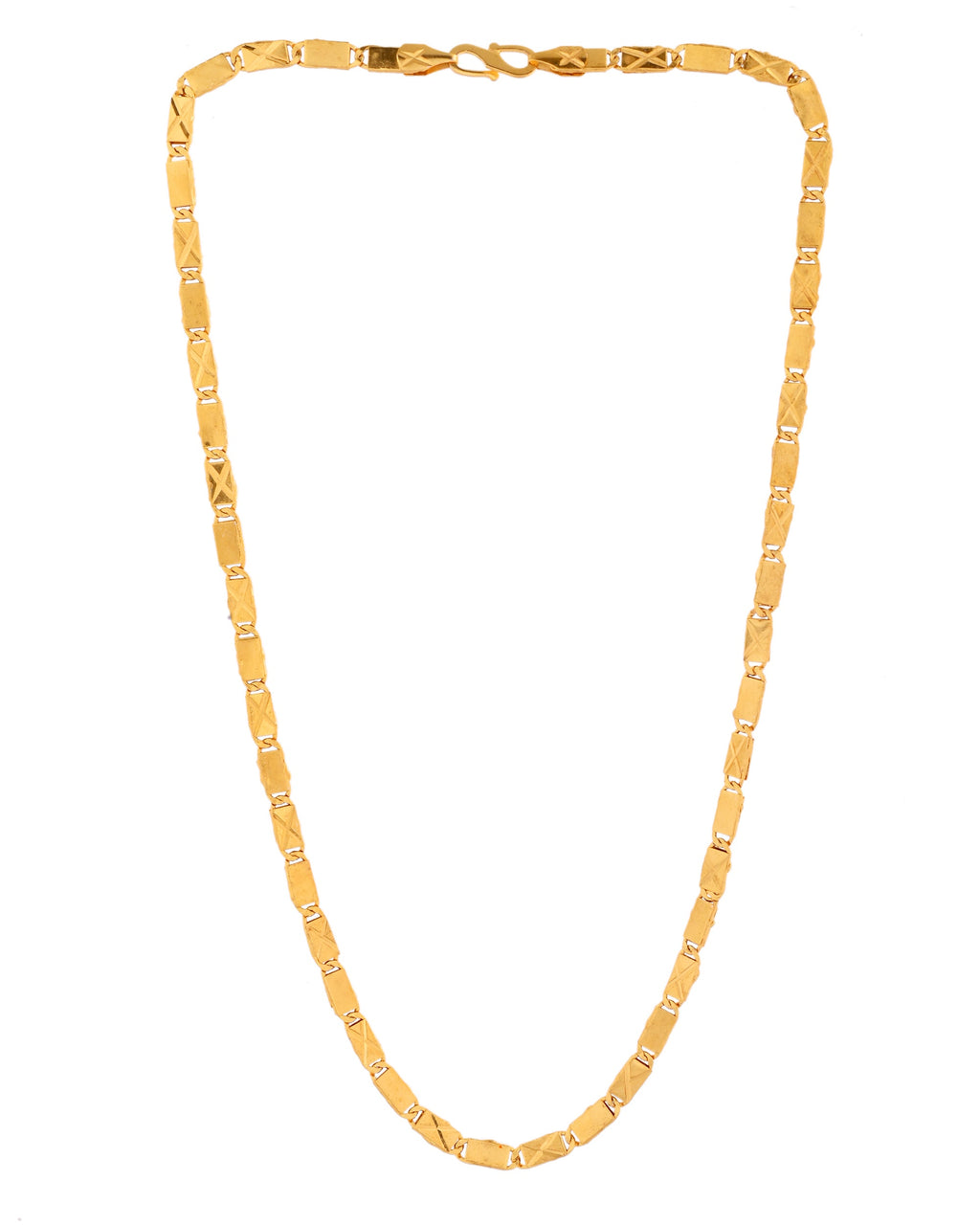 VOJ Stainless Steel Gold Polished Biscuit Shaped Classic Chain | Grocsy