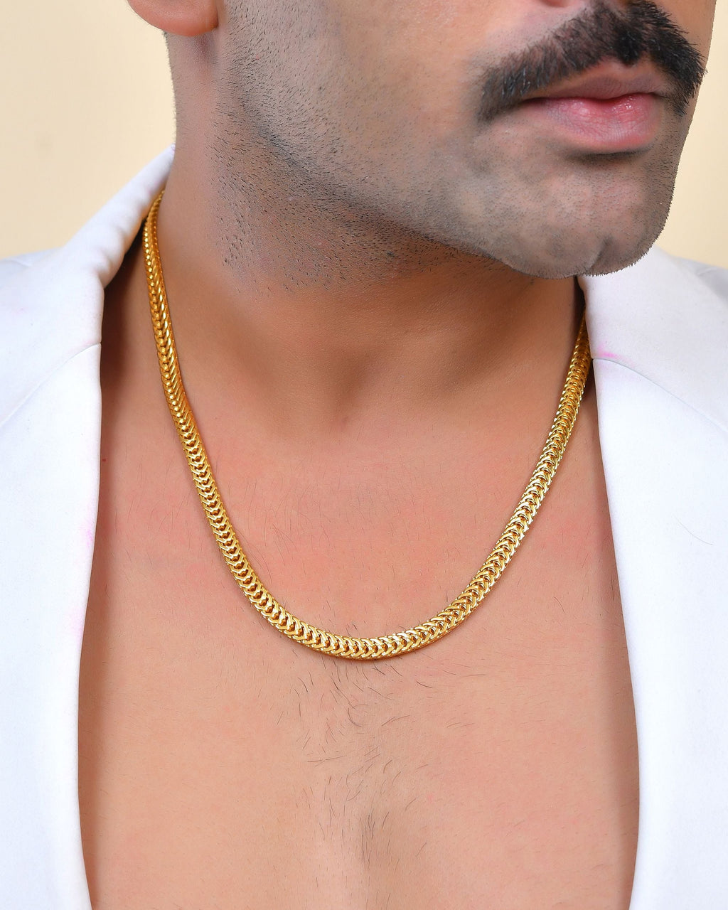 VOJ Stainless Steel Classic Linked Gold Polished Chain | Grocsy