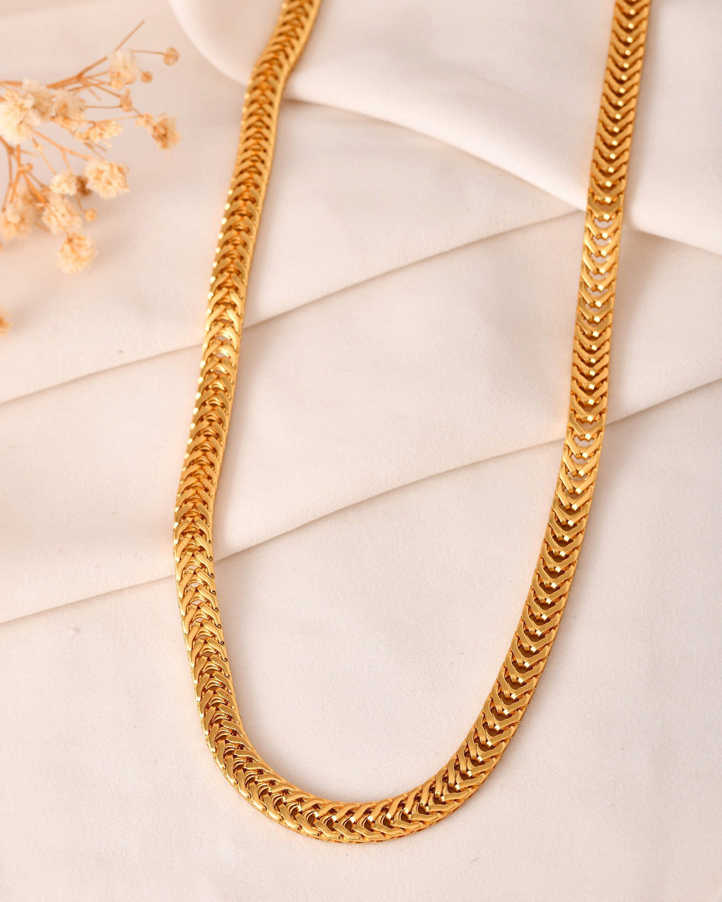 VOJ Stainless Steel Classic Linked Gold Polished Chain | Grocsy