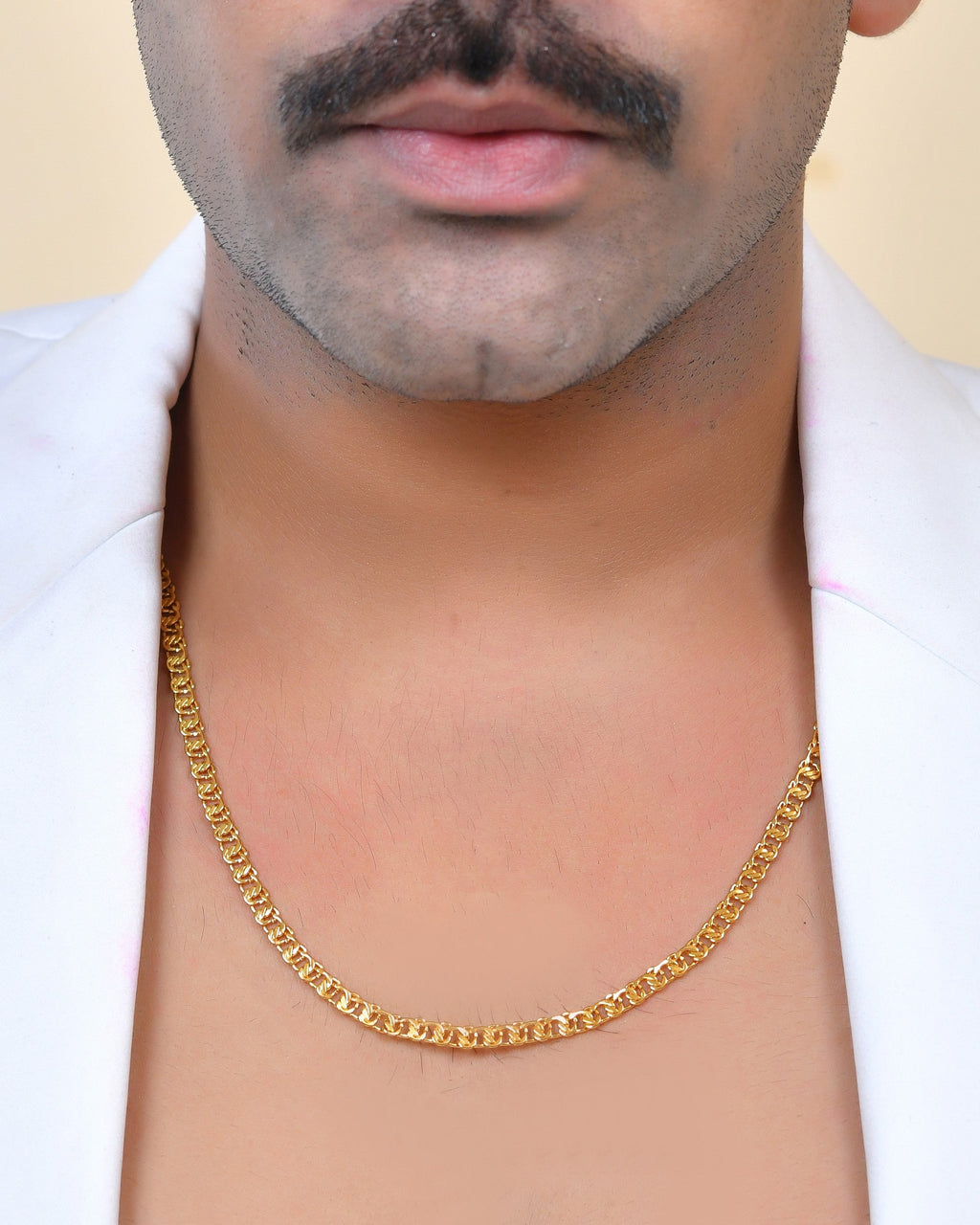 VOJ Stainless Steel Designer Gold Polished Chain For Men | Grocsy