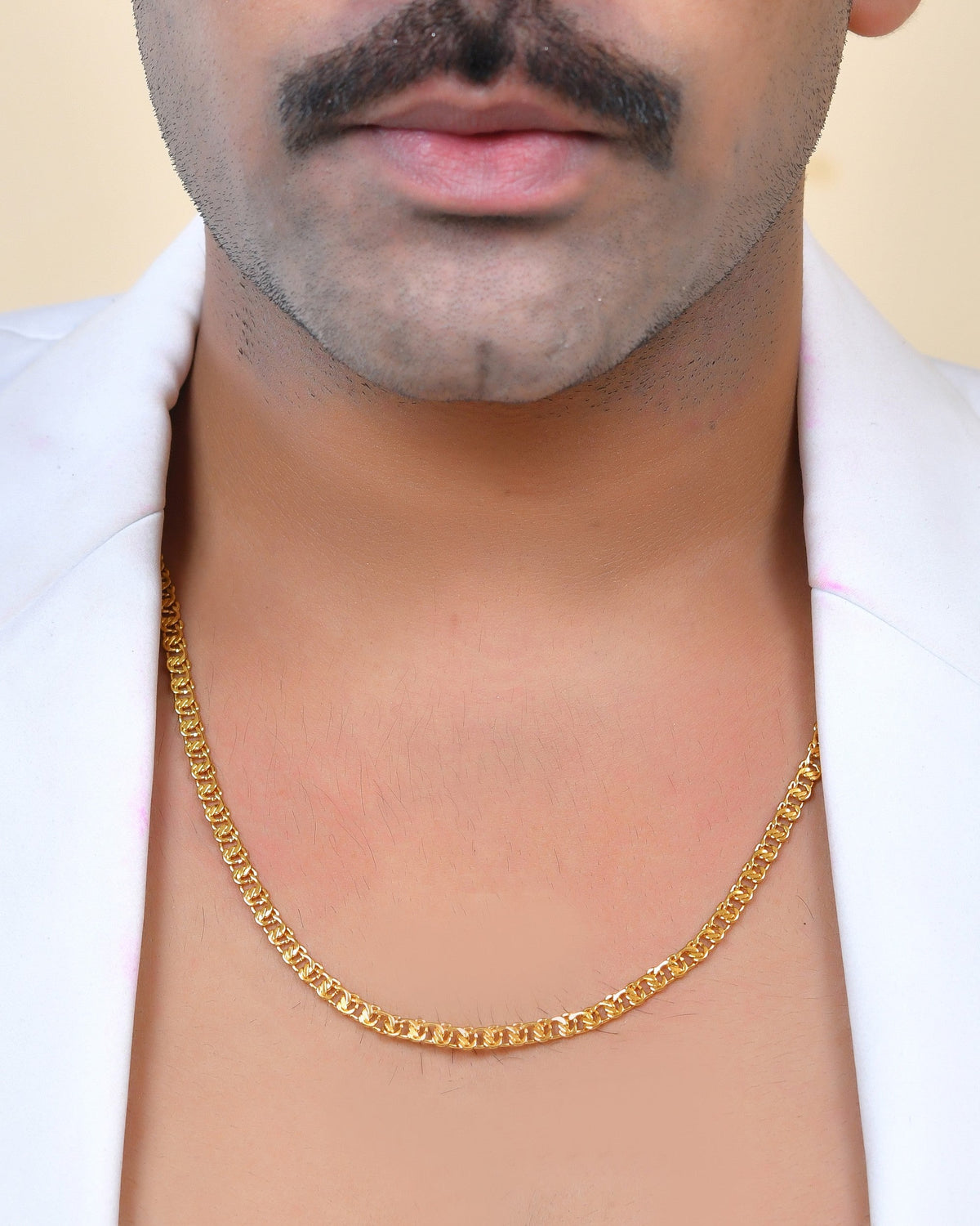 VOJ Stainless Steel Designer Gold Polished Chain For Men | Grocsy
