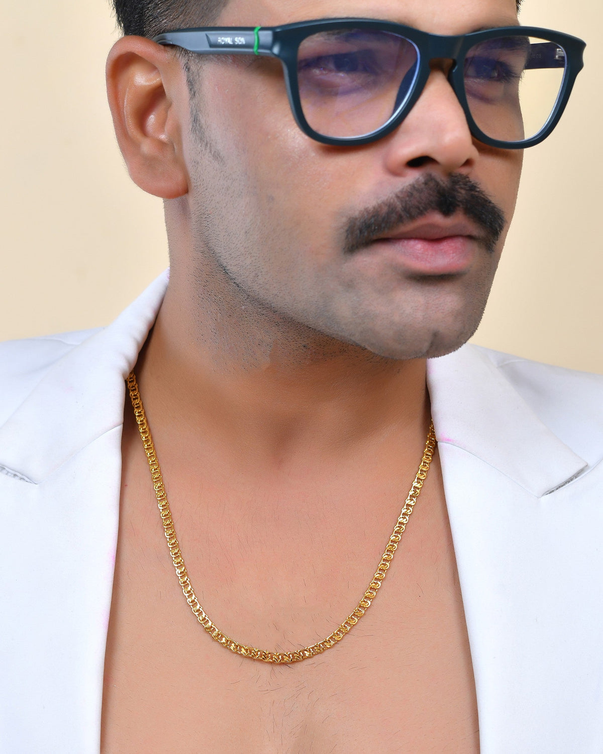 VOJ Stainless Steel Designer Gold Polished Chain For Men | Grocsy