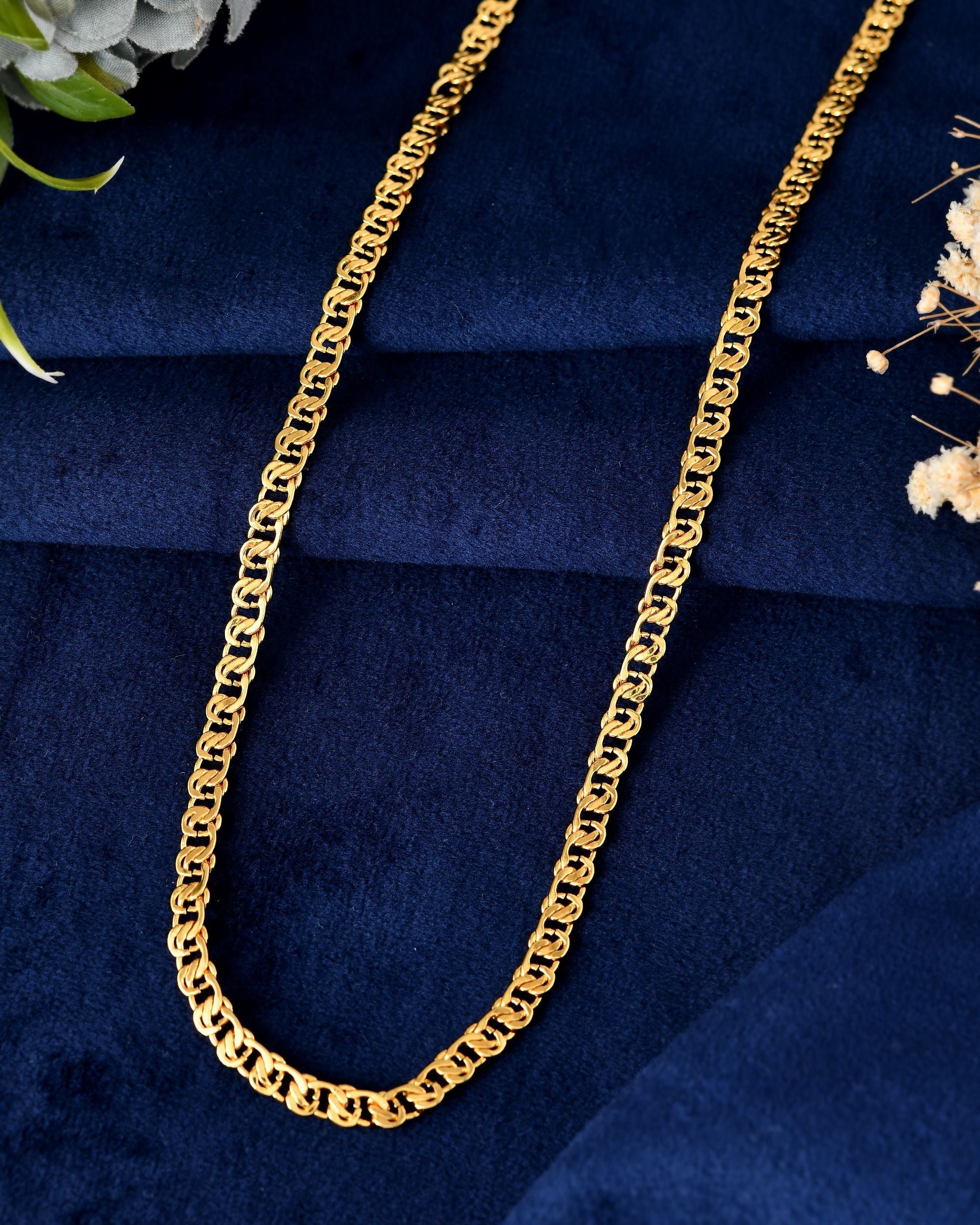 VOJ Stainless Steel Designer Gold Polished Chain For Men | Grocsy