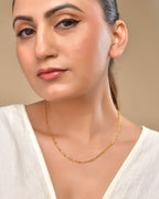 VOJ Women Stainless Steel Twisted Gold Polished Chain | Grocsy