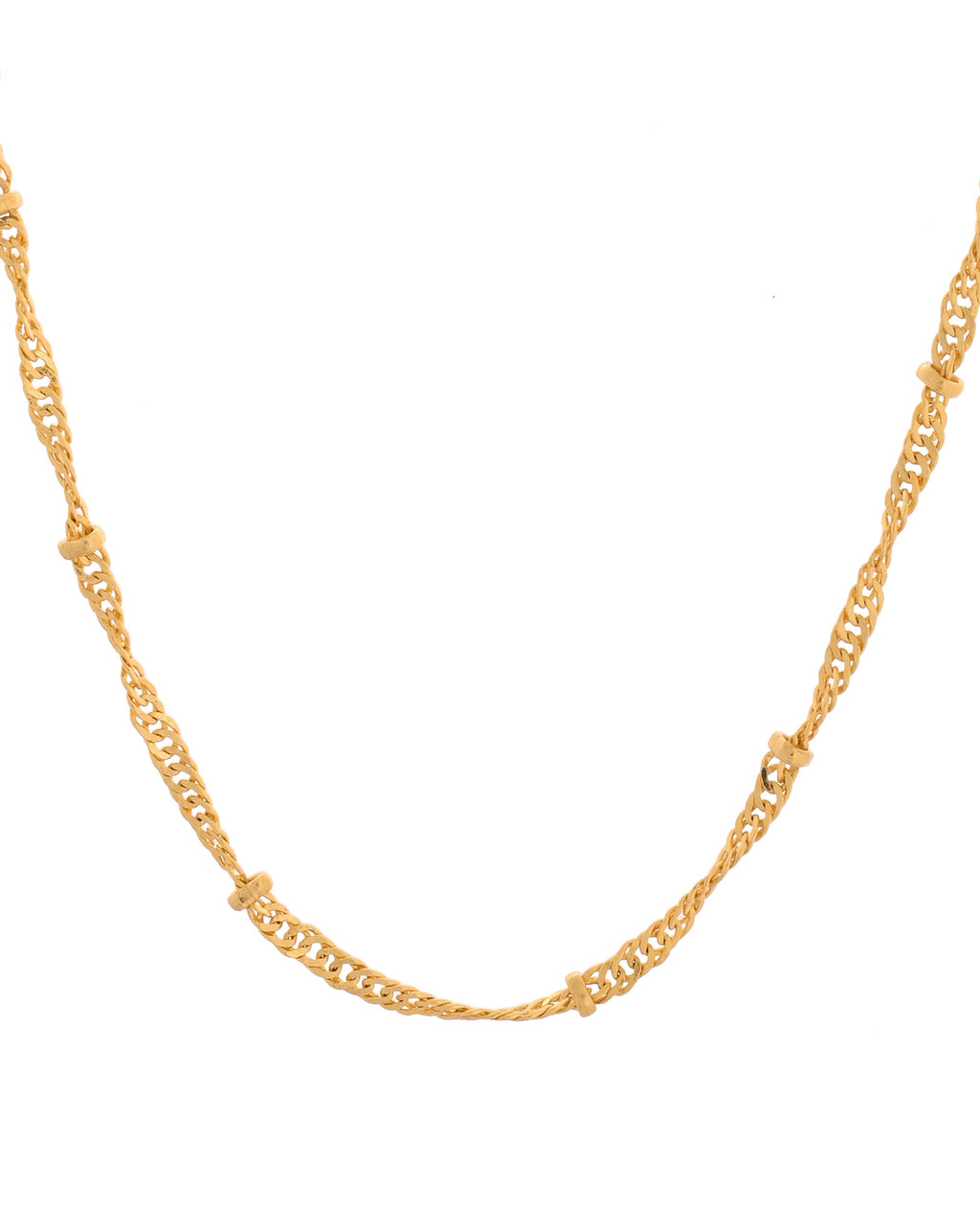VOJ Women Stainless Steel Twisted Gold Polished Chain | Grocsy