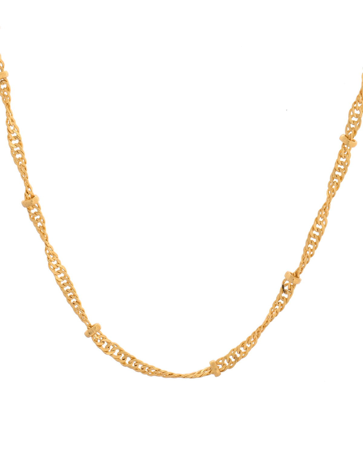 VOJ Women Stainless Steel Twisted Gold Polished Chain | Grocsy