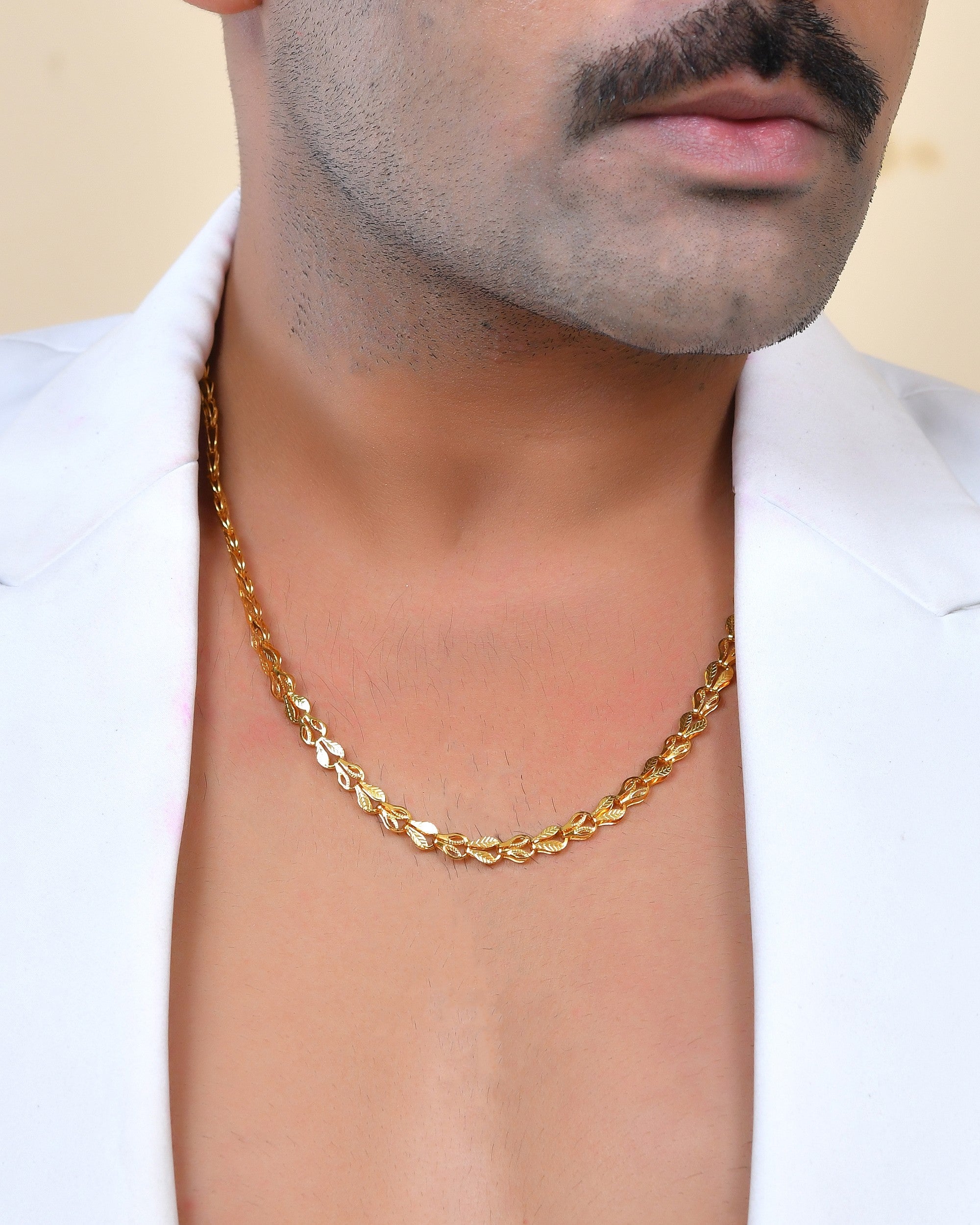 VOJ Men Designer Classic Gold Polished Chain | Grocsy