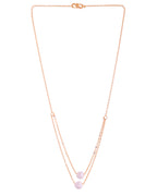 VOJ Gold Polished Pearl Studded Multi Layer Chain | Grocsy