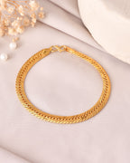VOJ Men Stainless Steel Gold Polished Handcrafted Bracelet | Grocsy
