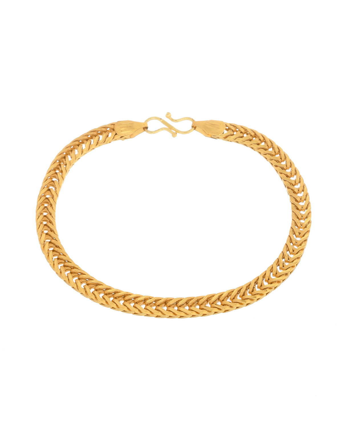 VOJ Men Gold Polished Stainless Steel Linked Bracelet | Grocsy