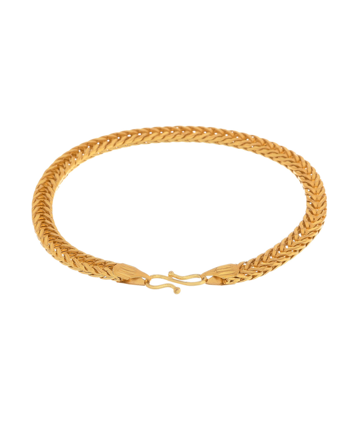 VOJ Men Gold Polished Stainless Steel Linked Bracelet | Grocsy