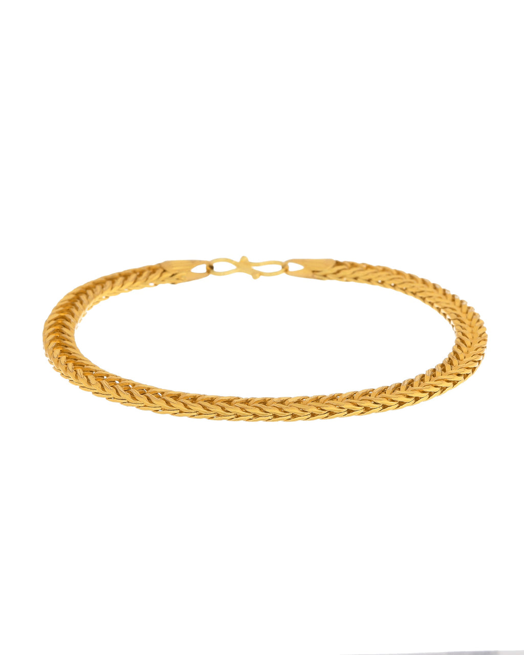 VOJ Men Gold Polished Stainless Steel Linked Bracelet | Grocsy