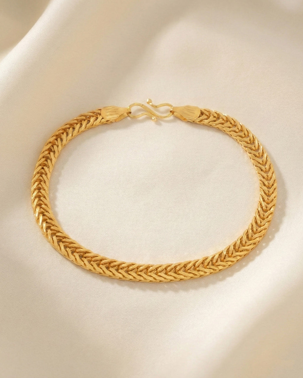 VOJ Men Gold Polished Stainless Steel Linked Bracelet | Grocsy