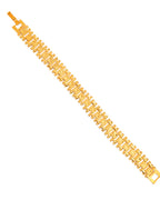 VOJ Gold Polished Handcrafted Stainless Steel Linked Bracelet For Men | Grocsy