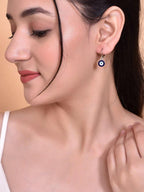 VOJ Silver Plated Contemporary Evel Eye Drop Earrings | Grocsy
