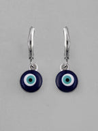 VOJ Silver Plated Contemporary Evel Eye Drop Earrings | Grocsy