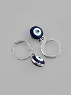 VOJ Silver Plated Contemporary Evel Eye Drop Earrings | Grocsy