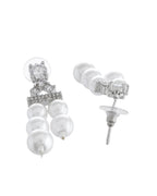 VOJ Silver Plated Pearl & Ad Studded Designer Jewellery Set | Grocsy