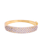 VOJ Women Gold Polished Cz Studded Kada Bracelet | Grocsy