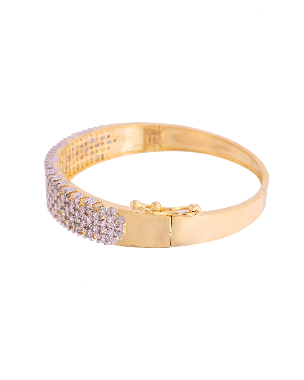 VOJ Women Gold Polished Cz Studded Kada Bracelet | Grocsy