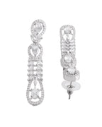 VOJ Silver Plated Ad Stone Studded Long Earrings | Grocsy