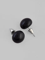VOJ Black Circular Studs Earrings | Grocsy