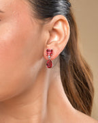 VOJ Silver Plated Red Stone Studded Studs Earrings | Grocsy