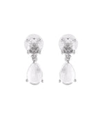 VOJ Silver Plated Stone Studded Studs Earrings | Grocsy