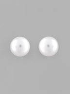 VOJ White Circular Studs Earrings