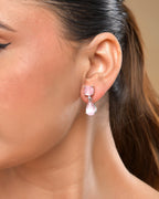 VOJ Silver Plated Red Stone Studded Studs Earrings | Grocsy