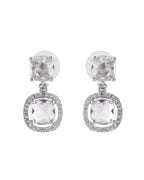 VOJ Silver Plated Stone Geometrical Shaped Earrings | Grocsy