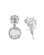 VOJ Silver Plated Stone Geometrical Shaped Earrings | Grocsy